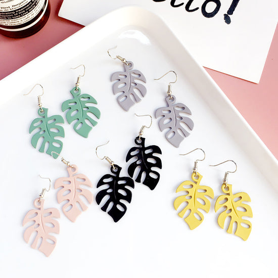 Bohemian Monstera Leaf Drop Earrings Women Statement Tropical Plant Jewelry Holiday Party Earrings Lover Gift - By Plant Collective | Indoor House Plants, Succulents, Air Plants & Terrariums - Toronto Canada