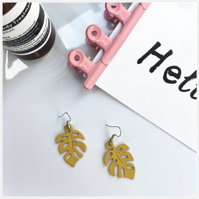 Bohemian Monstera Leaf Drop Earrings Women Statement Tropical Plant Jewelry Holiday Party Earrings Lover Gift - By Plant Collective | Indoor House Plants, Succulents, Air Plants & Terrariums - Toronto Canada