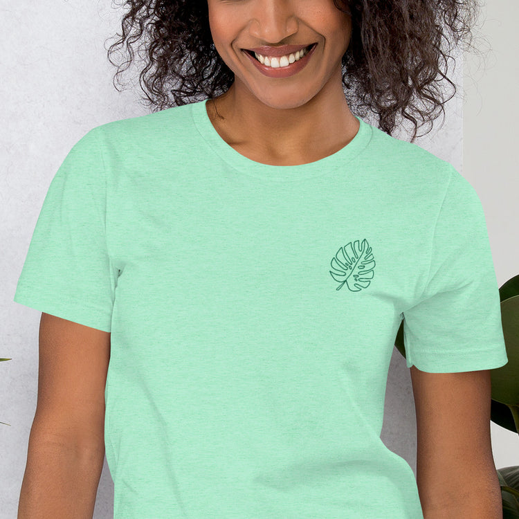 Embroidered Monstera Unisex T-Shirt